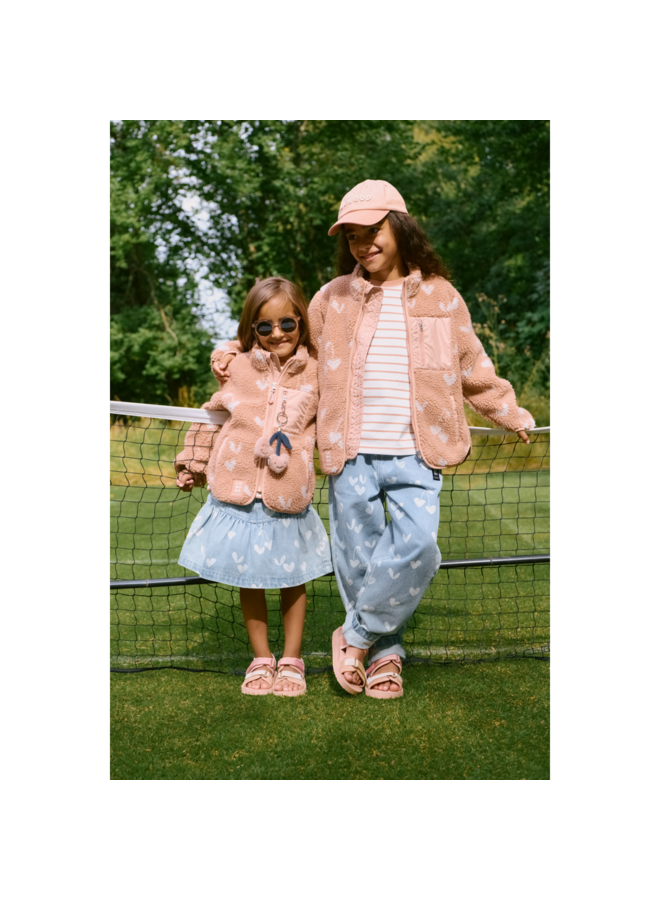 Borris Printed Denim Pants - Sweethearts / light blue denim - Liewood