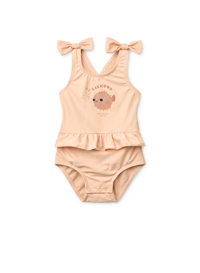 Amara Baby Swimsuit w Bow - Apple blossom - Liewood