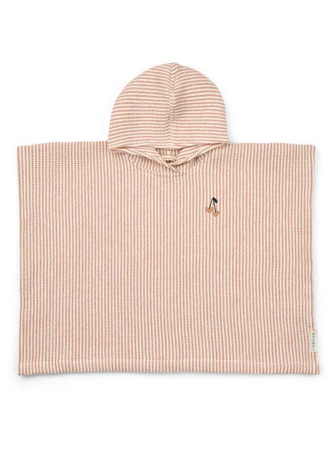 Paco Poncho Embroidery - Stripe Tuscany rose / Creme de la creme - Liewood