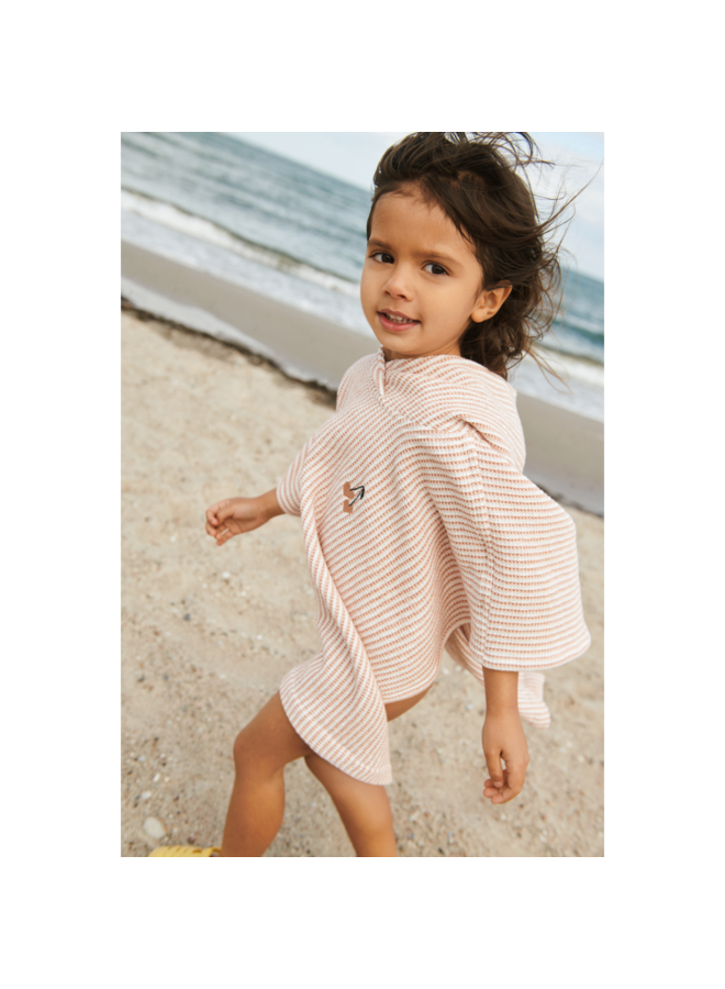 Paco Poncho Embroidery - Stripe Tuscany rose / Creme de la creme - Liewood
