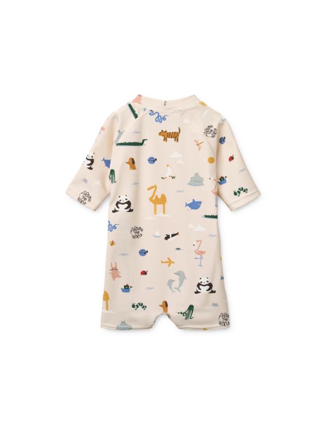 Thor Baby Swim Jumpsuit - Around the world / Sandy - Liewood