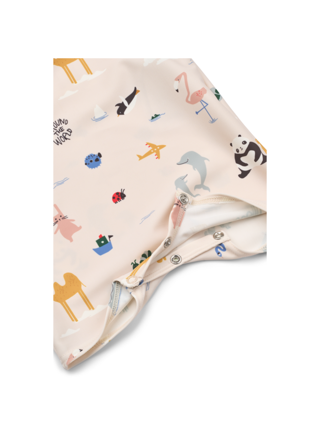 Thor Baby Swim Jumpsuit - Around the world / Sandy - Liewood