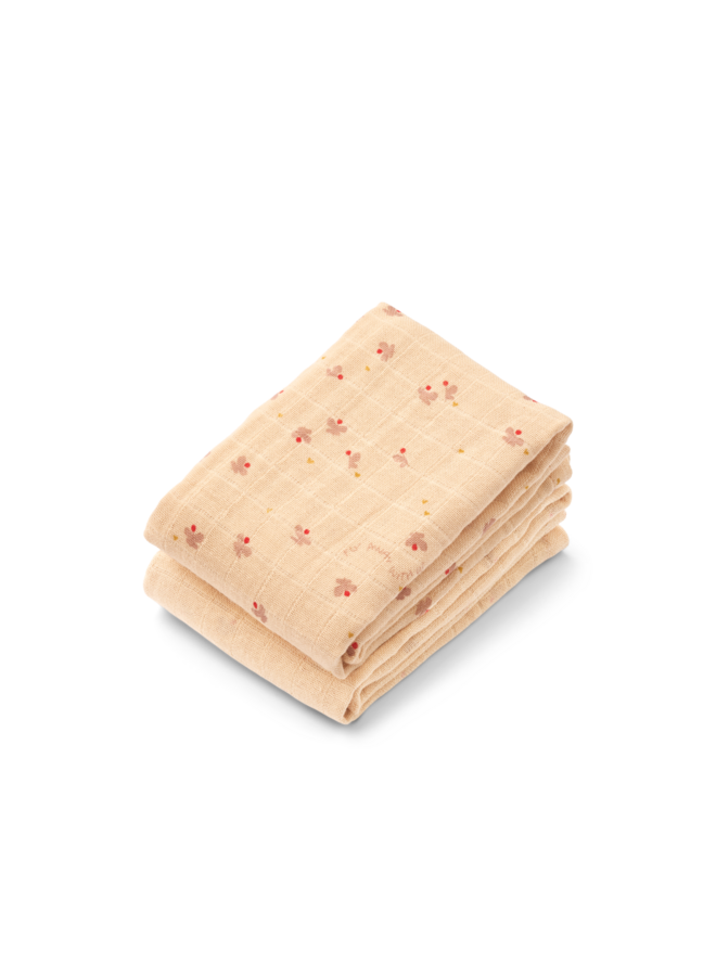 Lewis Muslin Cloth 2-Pack - Mini butterfly / Apple blossom mix - Liewood