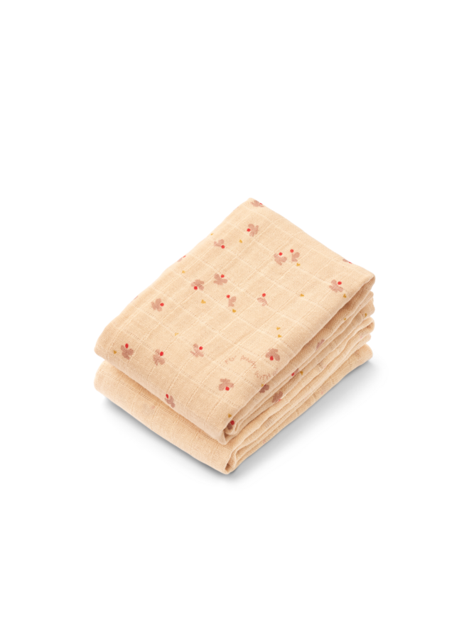 Lewis Muslin Cloth 2-Pack - Mini butterfly / Apple blossom mix - Liewood