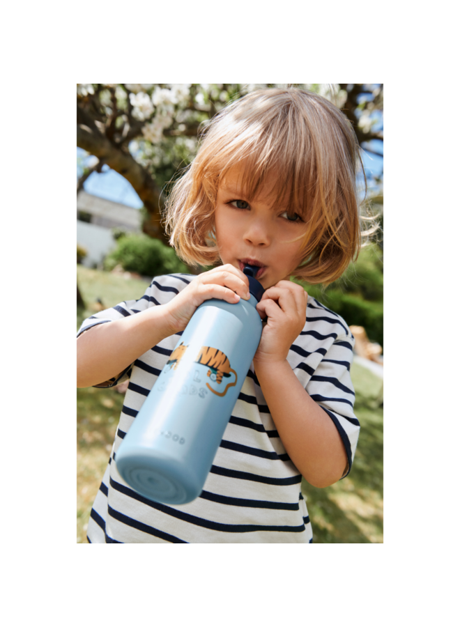 Falk Water Bottle 500 ml - Tiger / Beach blue - Liewood