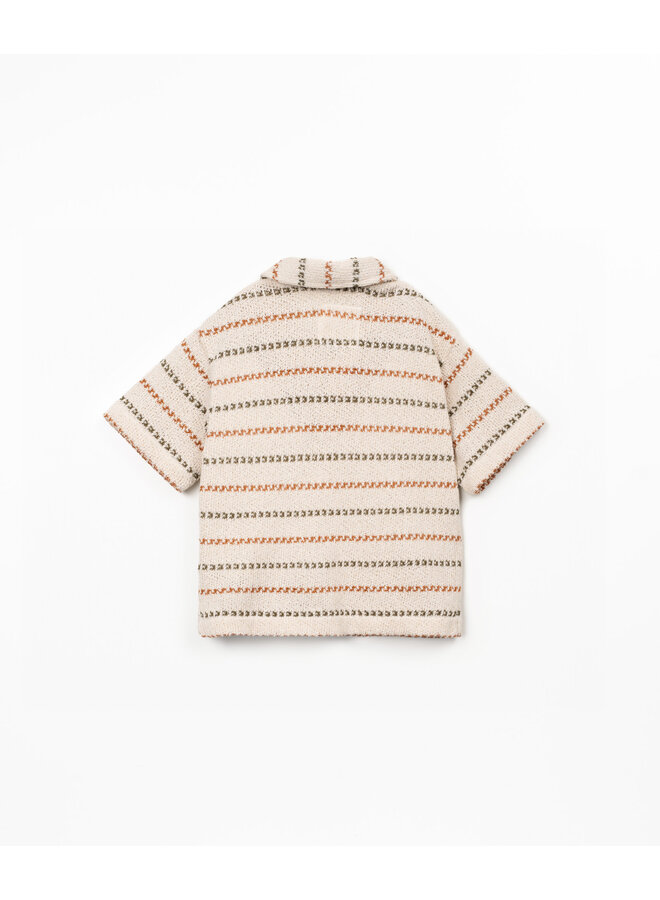 Striped Jersey Shirt - Terra/Green - Play Up Junior