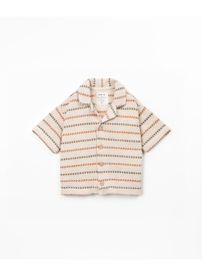 Striped Jersey Shirt - Terra/Green - Play Up Junior