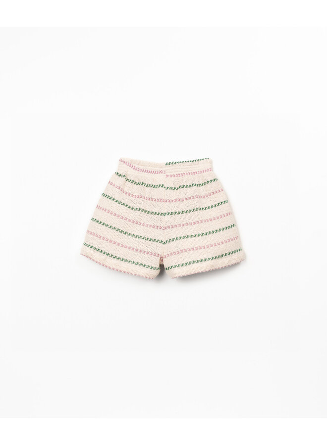 Striped Jersey Shorts Girl - Dusty Rose/Green - Play Up Junior