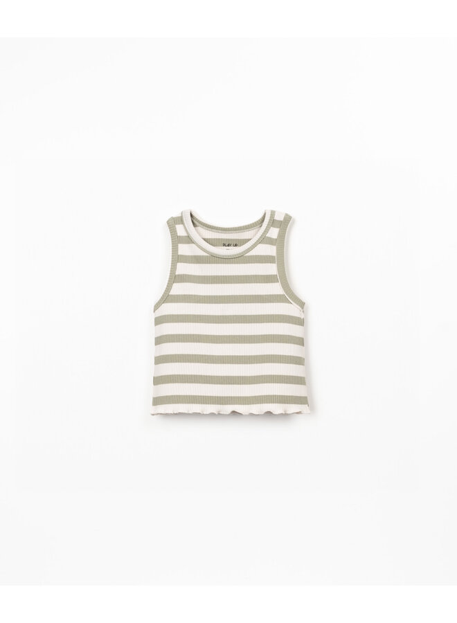 Striped Rib Top - Sage - Play Up Junior