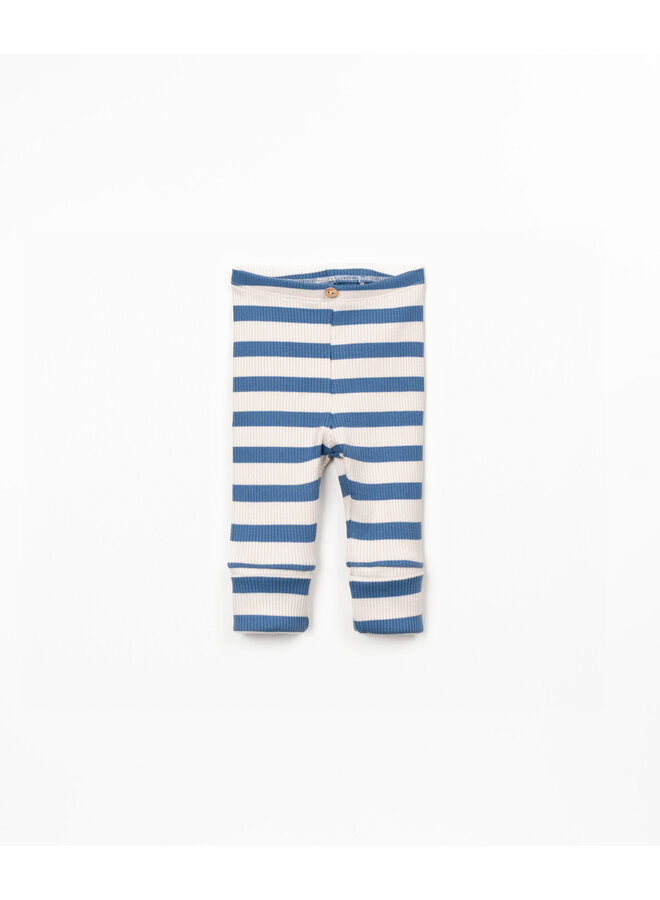 Striped Rib Legging - Ocean Blue - Play Up