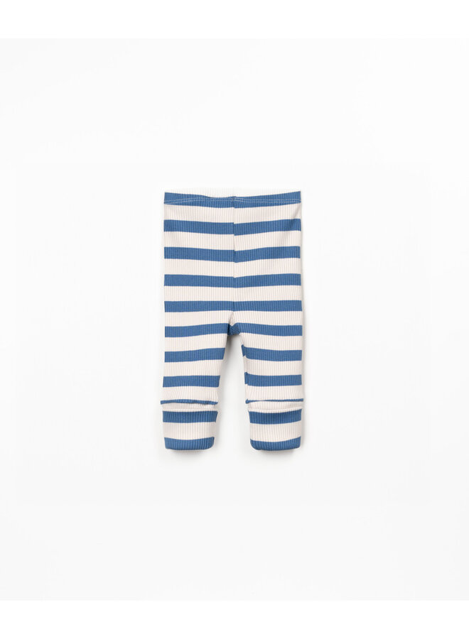 Striped Rib Legging - Ocean Blue - Play Up