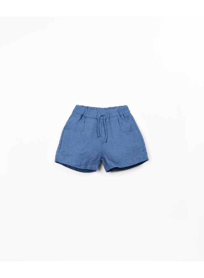 Linen Shorts - Ocean Blue - Play Up