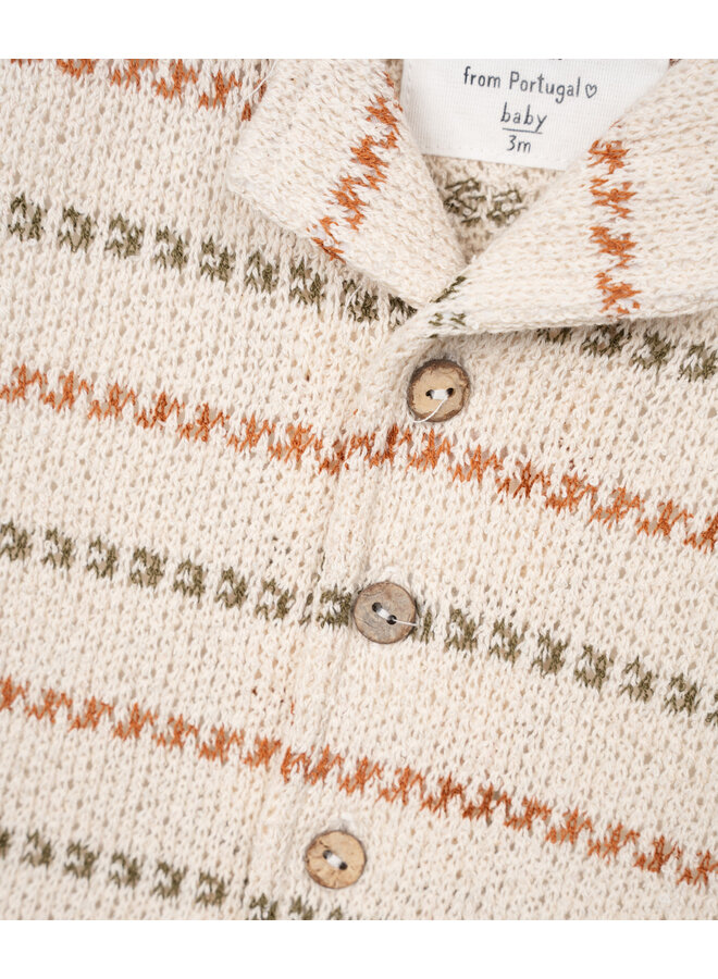 Striped Jersey Shirt - Dusty Rose/Green - Play Up