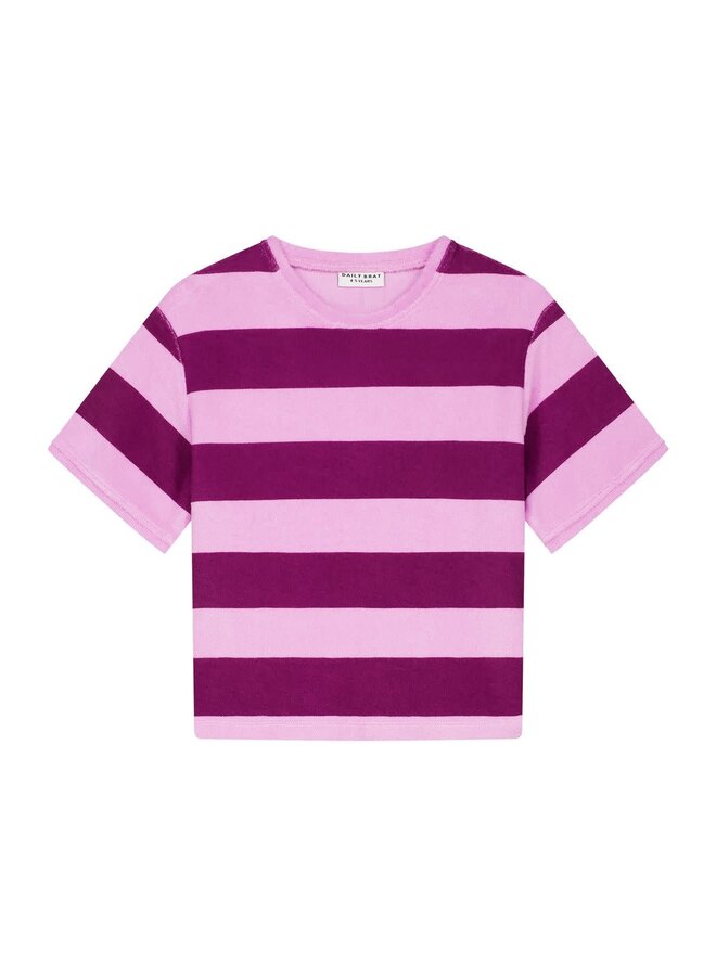 Striped Towel T-Shirt Plum - Daily Brat