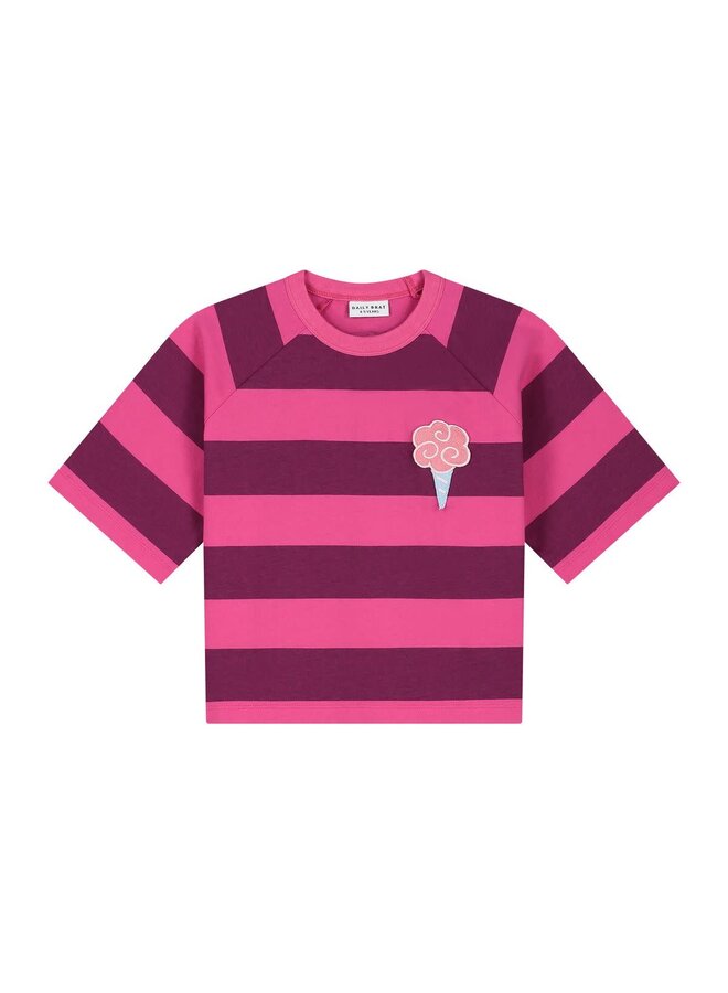 Striped Ice Cream T-Shirt Plum - Daily Brat
