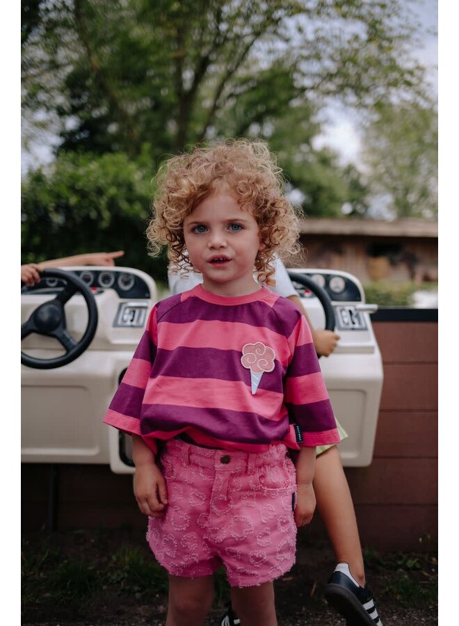 Striped Ice Cream T-Shirt Plum - Daily Brat