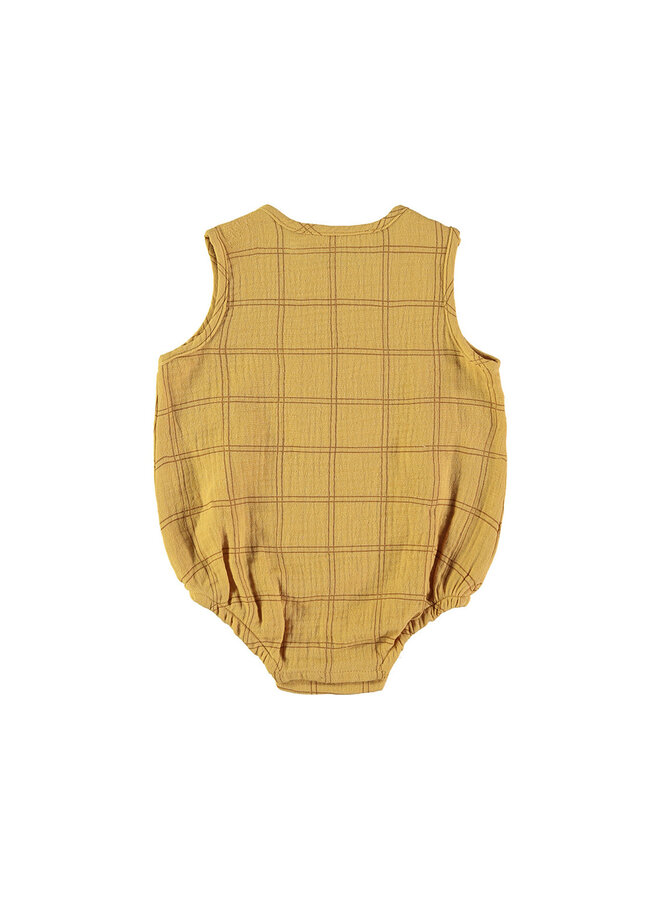 Romper - Squares Mustard - Babyclic