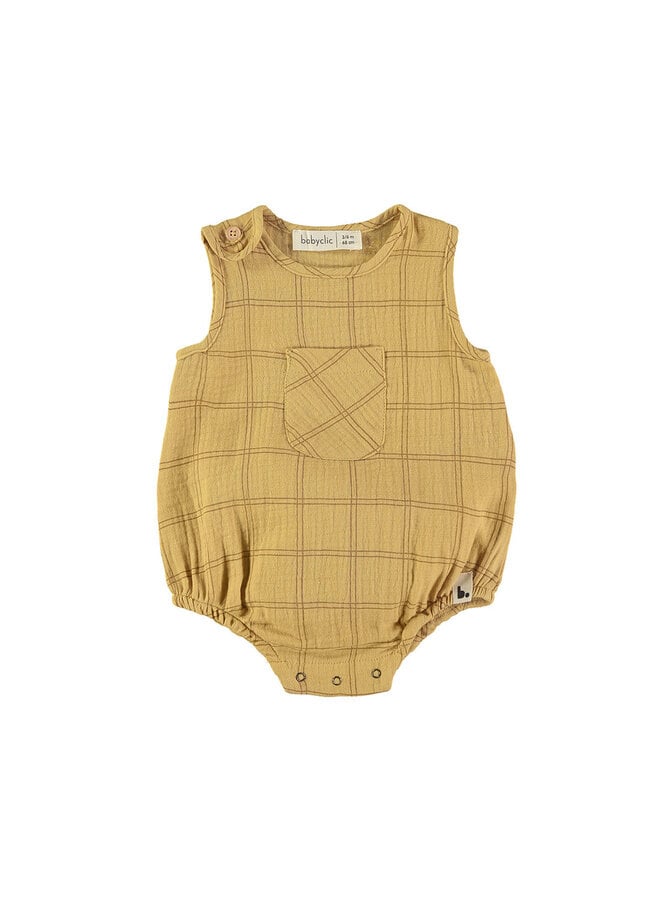 Romper - Squares Mustard - Babyclic