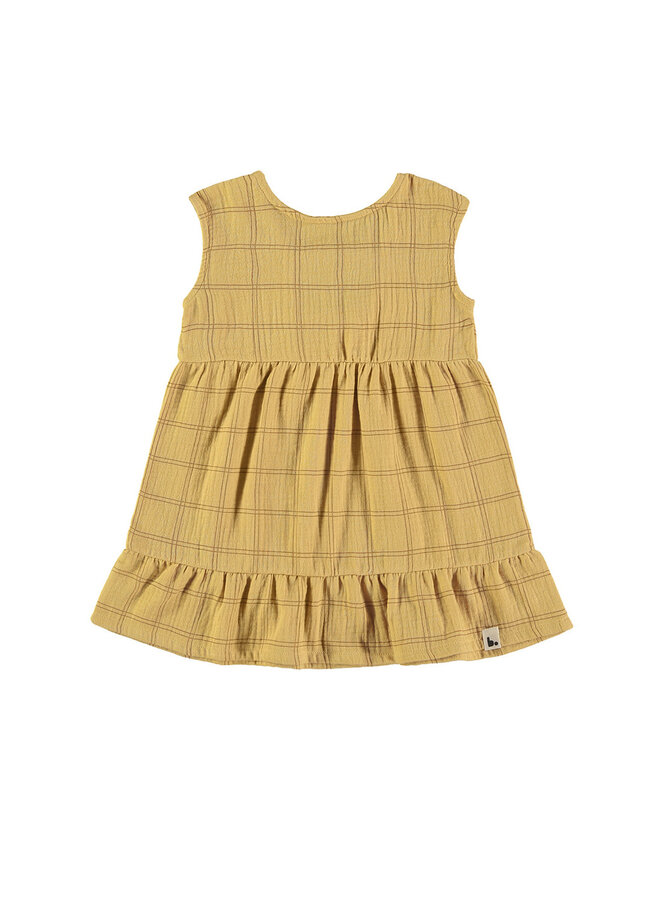 Dress - Nina Squares Mustard - Babyclic