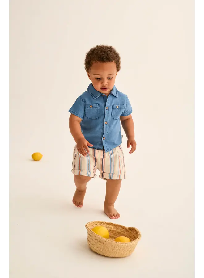 Muslin Shorts Roy - Stripes - My Little Cozmo