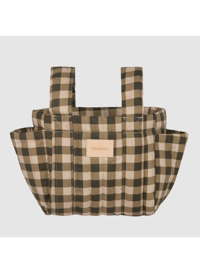 Hyde Park Stroller Organizer - Green Checks - Nobodinoz