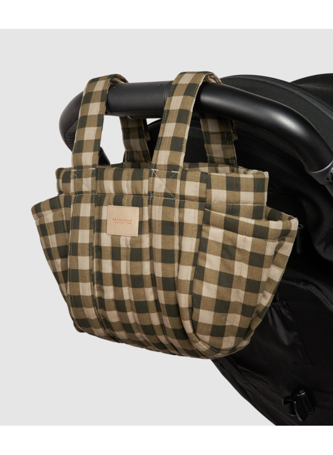 Hyde Park Stroller Organizer - Green Checks - Nobodinoz