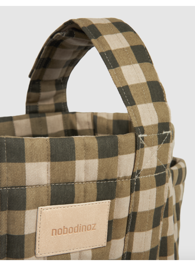 Hyde Park Stroller Organizer - Green Checks - Nobodinoz