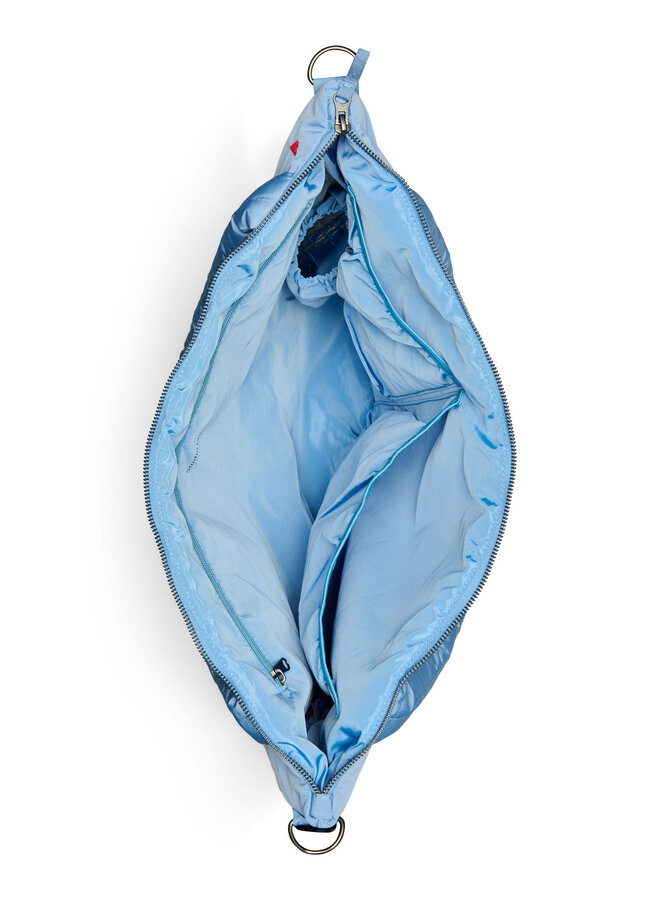 Diaper Bag - Light Blue Hearts Puffy - Studio Noos