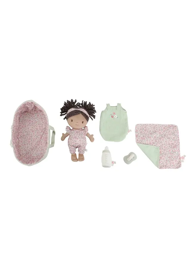 Babypop Evi met mandje en toebehoren - Little Dutch