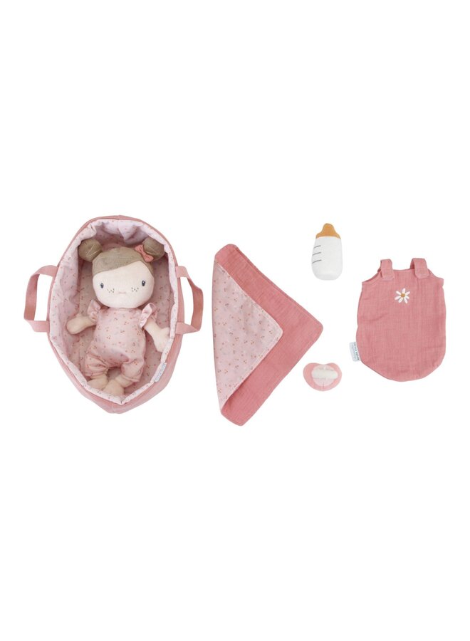 Babypop Rosa met mandje en toebehoren - Little Dutch