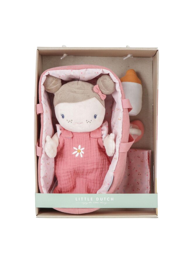 Babypop Rosa met mandje en toebehoren - Little Dutch