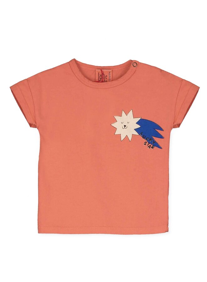 Short Sleeve Baby Tshirt - Small Lucky Star Papaya - Lotiekids