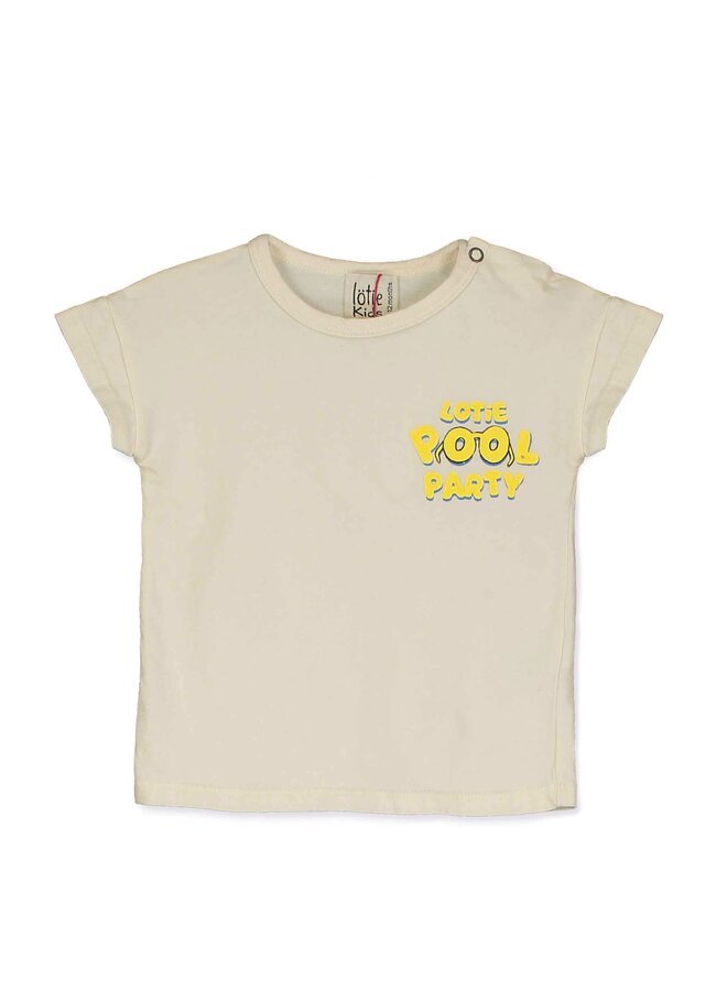 Short Sleeve Baby Tshirt - Lotie Pool Party Off White - Lotiekids