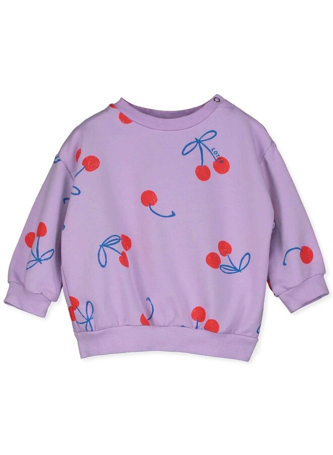 Baby Sweatshirt - Cherries Allover Mauve - Lotiekids