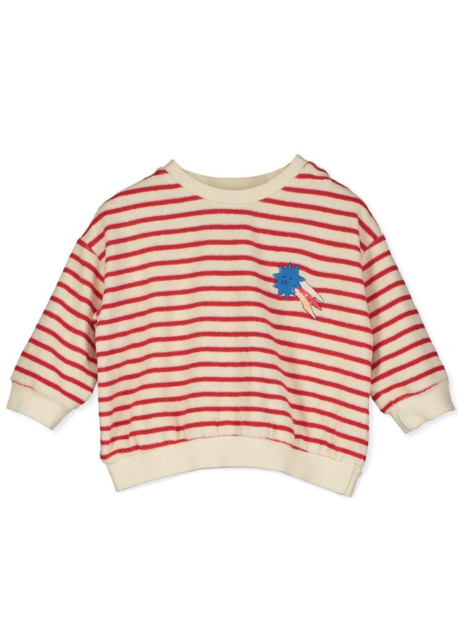 Baby Sweatshirt - Lucky Star Stripes Offwhite - Lotiekids