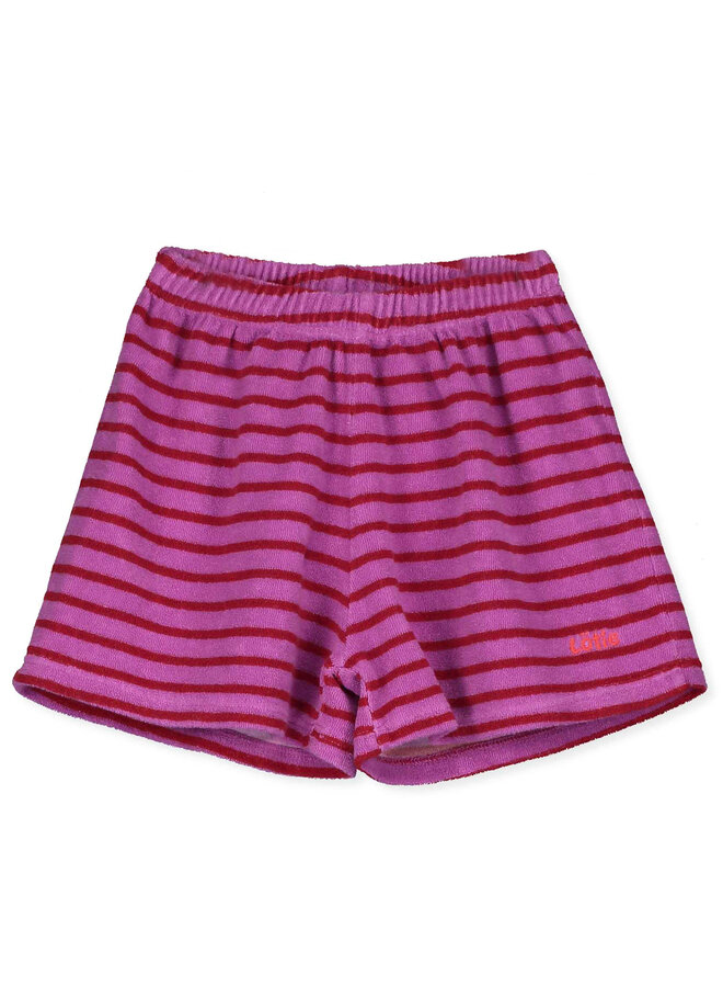 Towel Terry Shorts - Lotie Stripes Magenta - Lotiekids