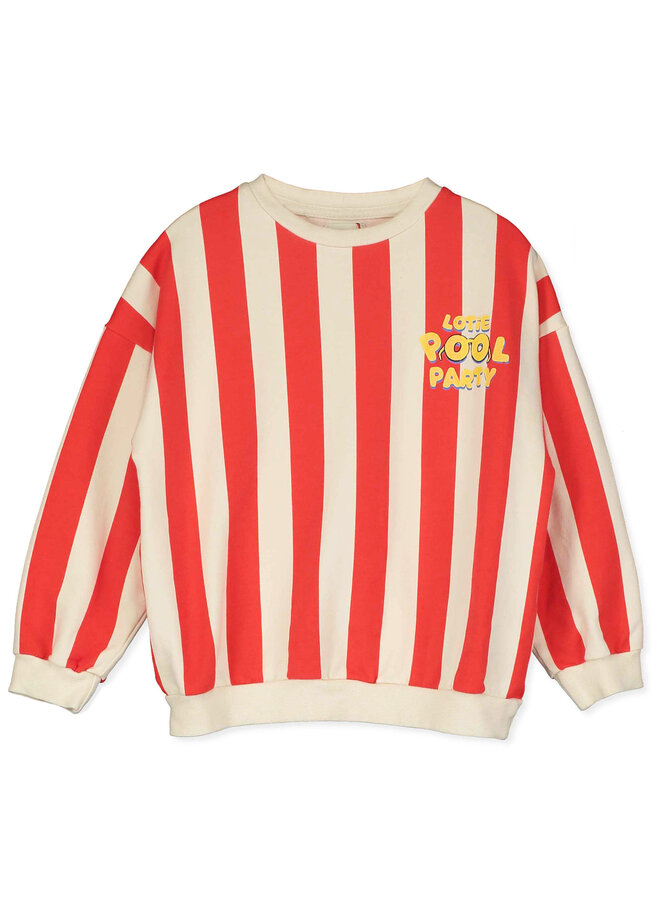 Sweatshirt - Lotie Pool Party Red Stripes + Offwhite - Lotiekids