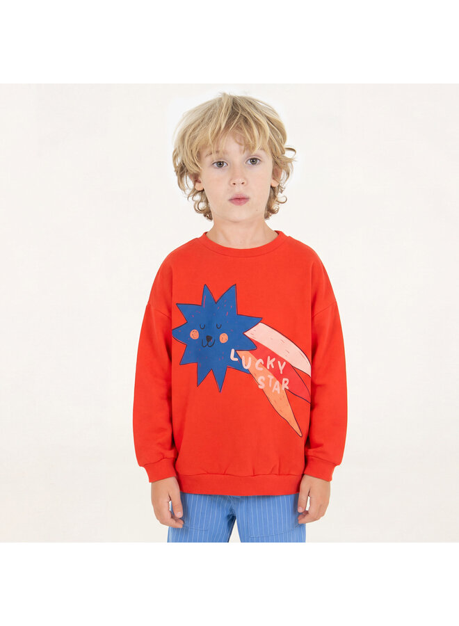 Sweatshirt - Big Lucky Star Coral Red - Lotiekids