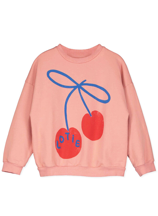Sweatshirt - Lotie Cherries Clay Pink - Lotiekids