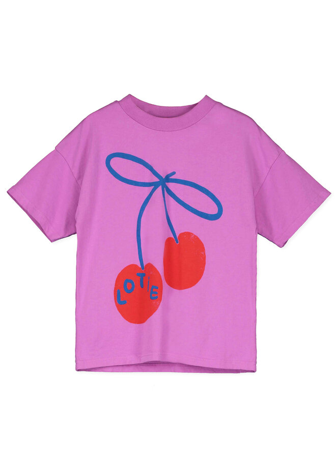 Wide Fit Tshirt - Lotie Cherries Magenta - Lotiekids