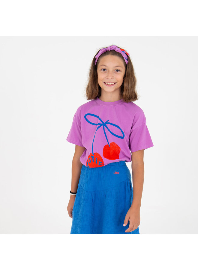 Wide Fit Tshirt - Lotie Cherries Magenta - Lotiekids