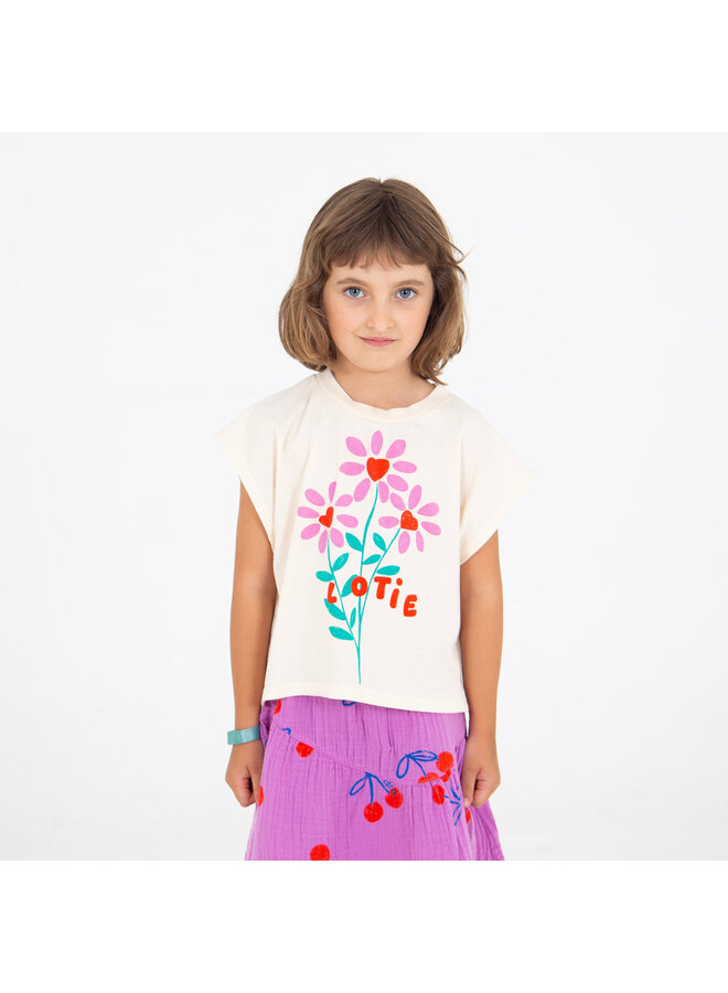 Crop Top - Flowers Off White - Lotiekids
