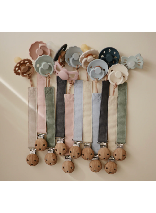 Linnen Speenkoord - Set van 2 - Blush/Cream - Mushie