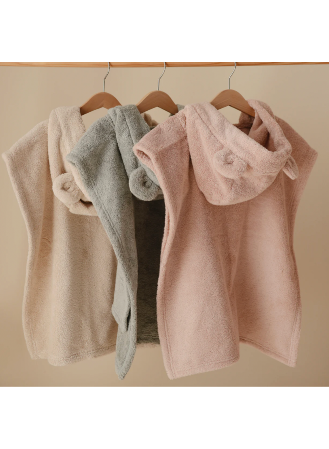 Bear Poncho Towel - Moss - Mushie
