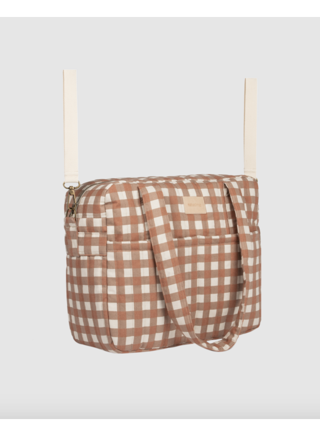 Waterproof Stroller Bag Hyde Park - Terracotta Checks - Nobodinoz