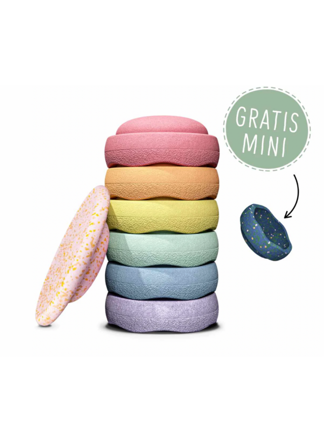 Rainbow Set met Balance Board - Pastel - Gratis Mini - Stapelstein