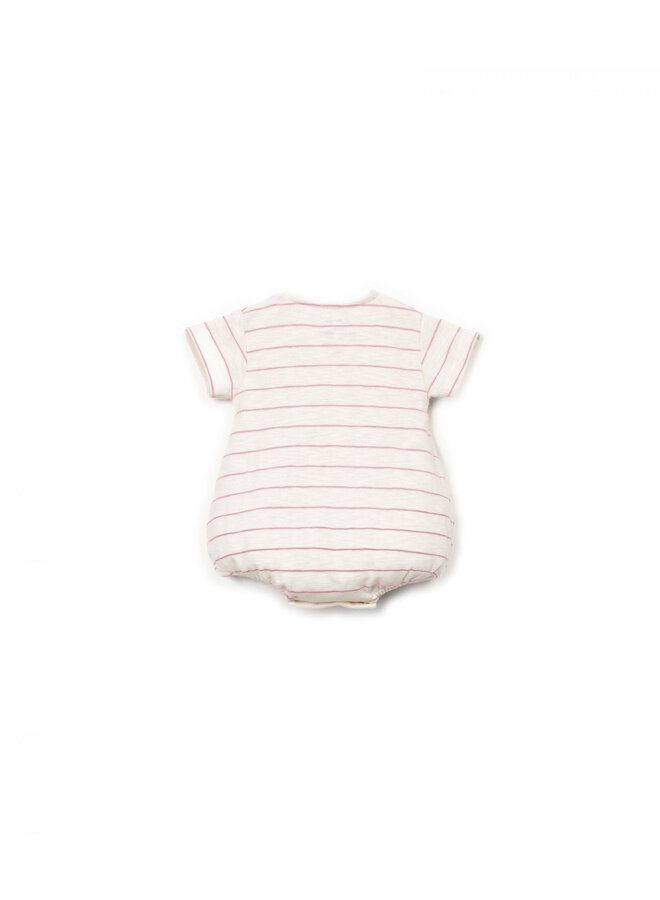 Jumpsuit - Rib Stripes Rose - Play Up Mini