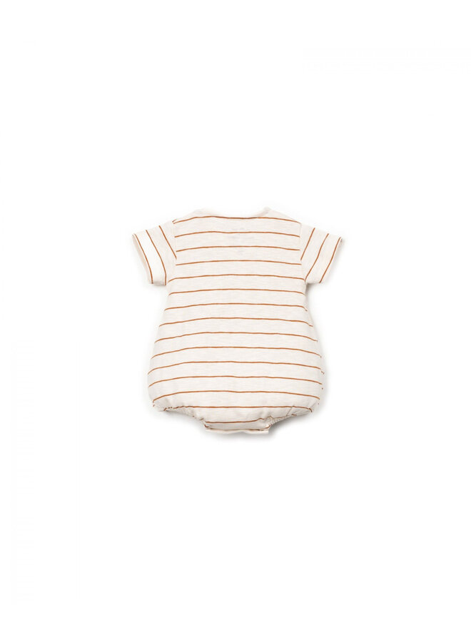 Jumpsuit - Rib Stripes Rust - Play Up Mini