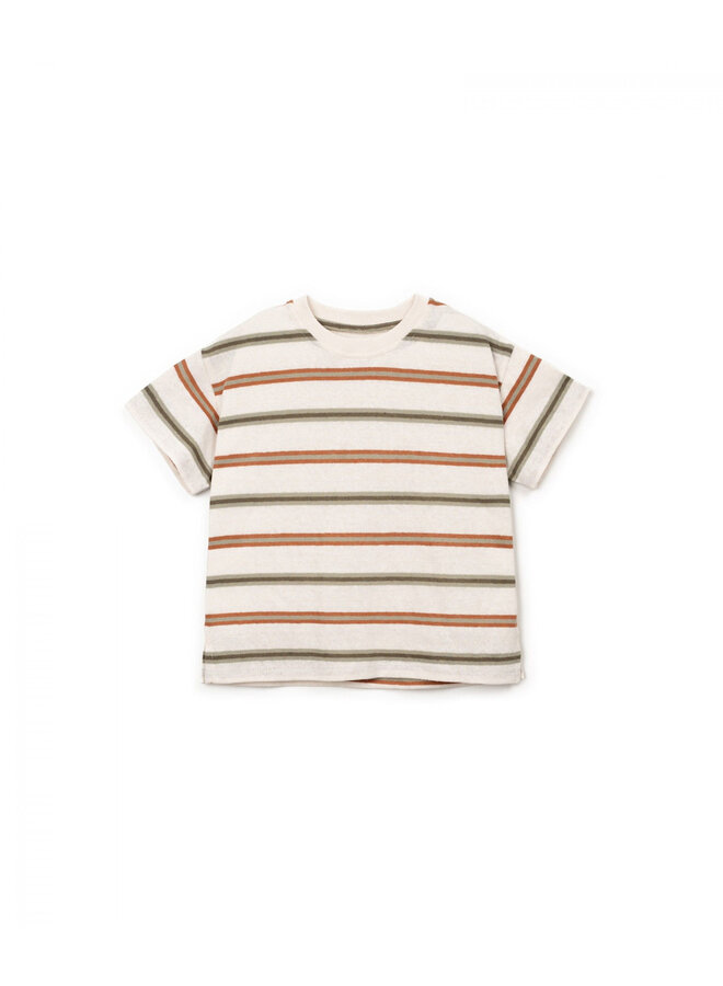 T-Shirt - Stripes Brick - Play Up Kid
