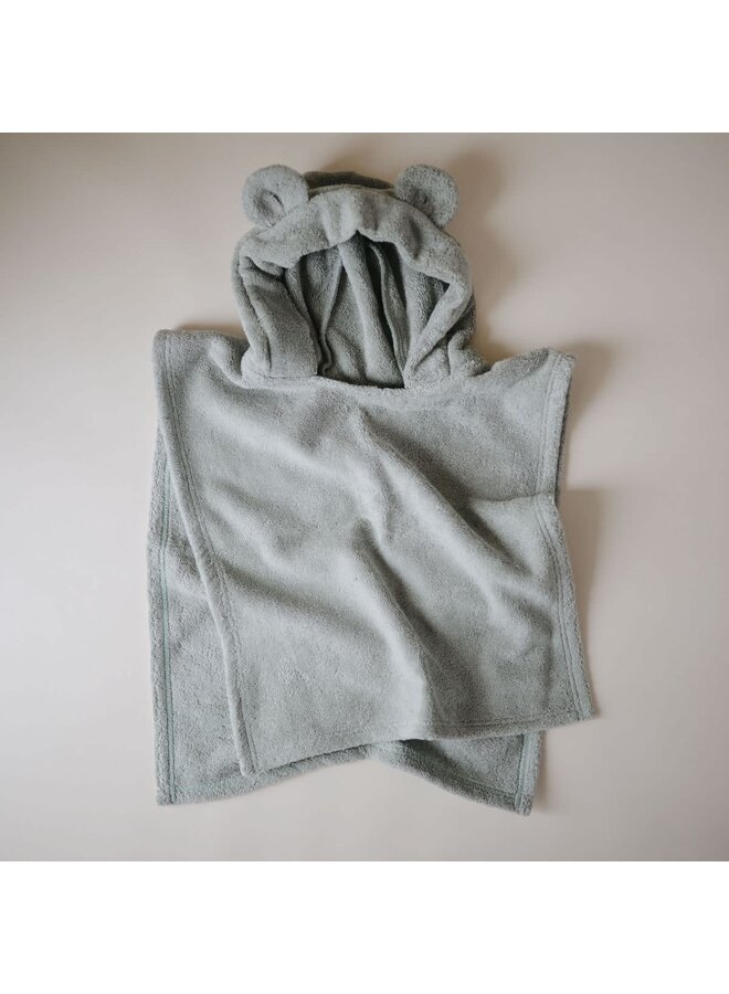 Bear Poncho Towel - Moss - Mushie